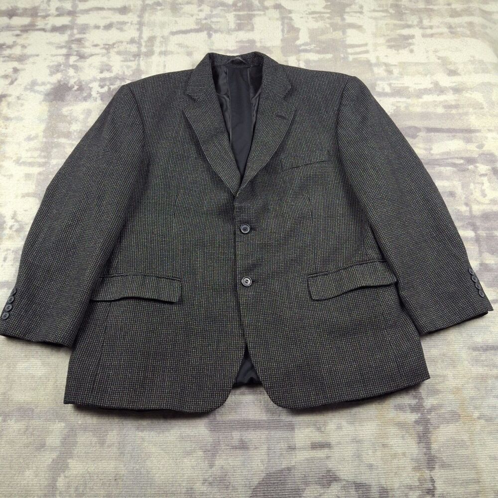Dick Anthony Ltd 100% Worsted Wool Blazer Sport Coat Mens 44S 44 Short Charcoal